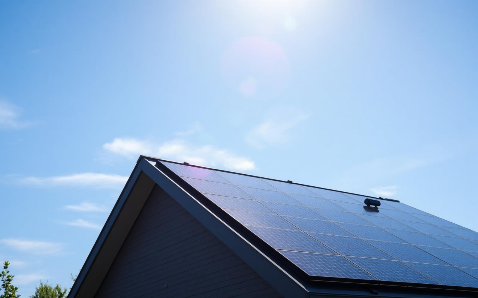 Installerar solceller på tak 